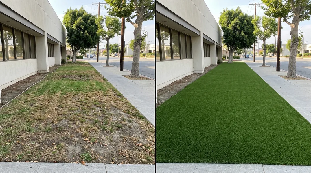 Result artificial grass installation in Los Angeles - Los Angeles Turf Installation