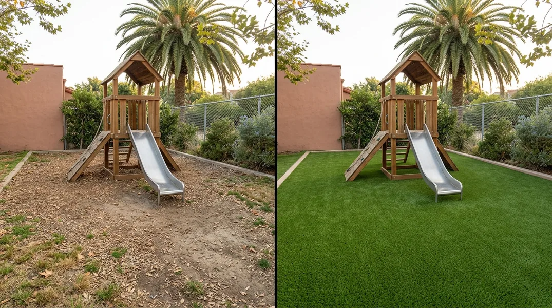 Result artificial grass installation in Los Angeles - Los Angeles Turf Installation